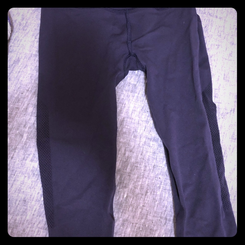 Worn 1x: Lululemon navy crops with sheer panels